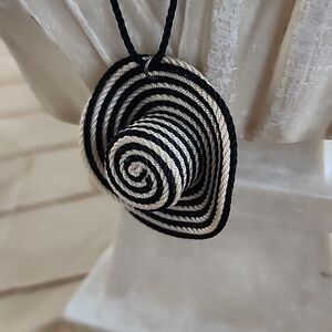 Striped Sun Hat Beaded Cord Necklace Fun Novelty Beach Pool
